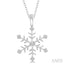 Silver Snowflake Diamond Fashion Pendant
