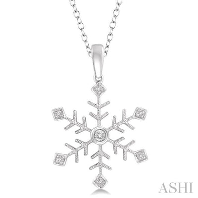Silver Snowflake Diamond Fashion Pendant