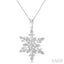 Silver Snowflake Diamond Fashion Pendant