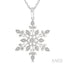 Silver Snowflake Diamond Fashion Pendant