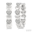 Silver Heart Shape Diamond Hoop Earrings