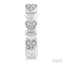 Silver Heart Shape Diamond Hoop Earrings