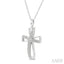 Silver Cross Diamond Fashion Pendant