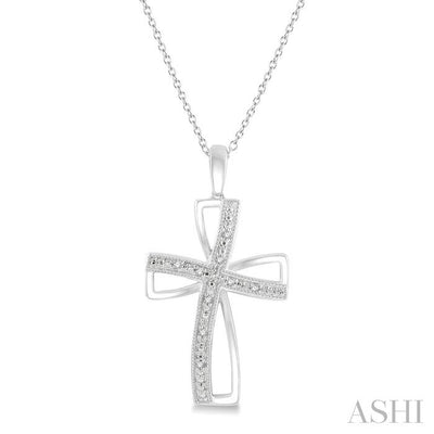 Silver Cross Diamond Fashion Pendant