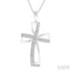 Silver Cross Diamond Fashion Pendant