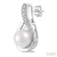 Silver Pearl Diamond Earrings