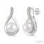 Silver Pearl Diamond Earrings