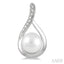 Silver Pearl Diamond Earrings