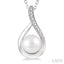 Silver Pearl Diamond Pendant