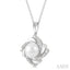 Silver Pearl Swirl Diamond Pendant