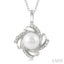 Silver Pearl Swirl Diamond Pendant