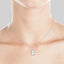 Silver Rectangular Shape Fluted Medallion Diamond Pendant
