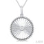 Silver Circle Shape Fluted Medallion Diamond Pendant