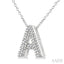 Silver Bubble 'A' Initial Diamond Pendant