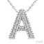 Silver Bubble 'A' Initial Diamond Pendant