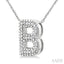 Silver Bubble 'B' Initial Diamond Pendant