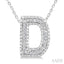 Silver Bubble 'D' Initial Diamond Pendant