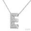 Silver Bubble 'E' Initial Diamond Pendant