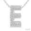 Silver Bubble 'E' Initial Diamond Pendant