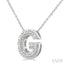 Silver Bubble 'G' Initial Diamond Pendant