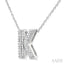 Silver Bubble 'K' Initial Diamond Pendant