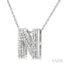 Silver Bubble 'N' Initial Diamond Pendant