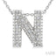 Silver Bubble 'N' Initial Diamond Pendant