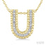Gold Vermeil Bubble 'U' Initial Diamond Pendant