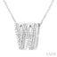 Silver Bubble 'W' Initial Diamond Pendant