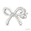 Silver Bow Diamond Fashion Earrings