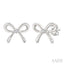 Silver Bow Diamond Fashion Earrings