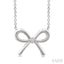 Silver Bow Diamond Fashion Pendant