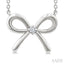 Silver Bow Diamond Fashion Pendant