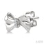 Silver Bow Diamond Fashion Earrings