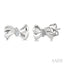 Silver Bow Diamond Fashion Earrings