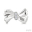 Silver Bow Diamond Fashion Earrings