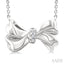 Silver Bow Diamond Fashion Pendant