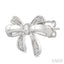 Silver Bow Diamond Fashion Earrings