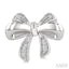 Silver Bow Diamond Fashion Earrings