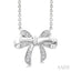 Silver Bow Diamond Fashion Pendant