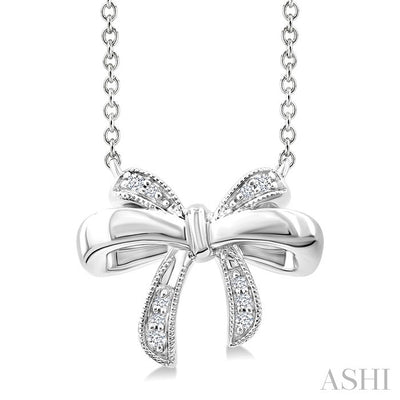 Silver Bow Diamond Fashion Pendant