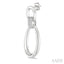 Silver Bold Oval Shape Link Diamond Earrings