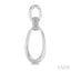 Silver Bold Oval Shape Link Diamond Earrings
