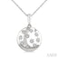 Silver Bold Circle Diamond Fashion Pendant