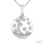 Silver Bold Circle Diamond Fashion Pendant