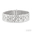 Silver Bold Honeycomb Diamond Fashion Bracelet