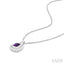 Silver Bold Emerald Shape Gemstone Pendant