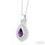 Silver Bold Pear Shape Gemstone Pendant