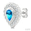 Silver Bold Pear Shape Gemstone & Diamond Earrings