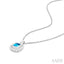 Silver Bold Emerald Shape Gemstone Pendant